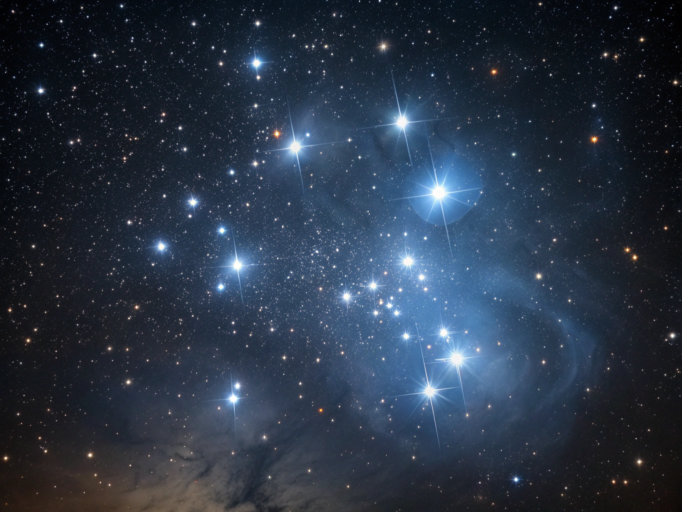 Reflection nebulosity surrounding the Seven Sisters